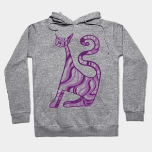 Stripey purple cat Hoodie